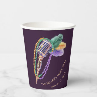 Mardi Gras Jazz Microphone Party Cups Pappbecher