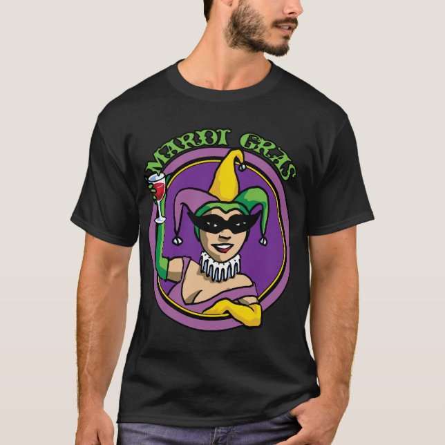 Mardi Gras Jester Girl T-Shirt (Vorderseite)