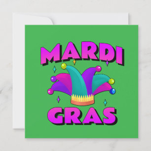 Mardi Gras Jester Hat Card Feiertagskarte
