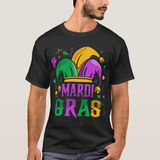 Mardi Gras Jester Hat Carnival Celebration T-Shirt (Vorderseite)