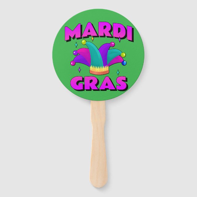 Mardi Gras Jester Hat Hand Fan Fächer (Vorderseite)