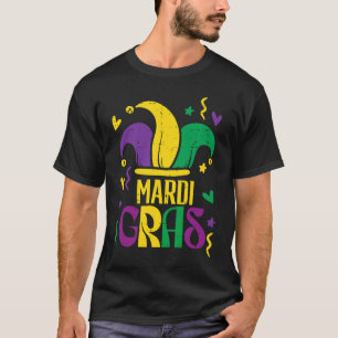 Mardi Gras Jester Hat Outfit Karnival Men Women Ki T-Shirt