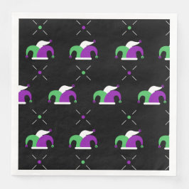 Mardi Gras Jester Hat Pattern Napkin Serviette