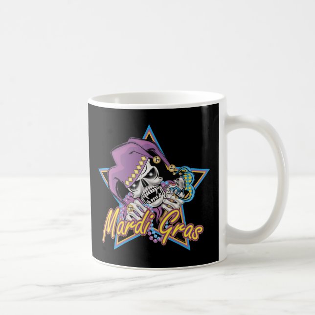 Mardi Gras Jester Skull Tasse (Rechts)