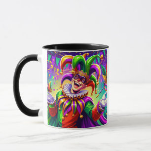 Mardi Gras Jester Tasse - Bunter Karneval