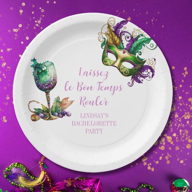 Mardi Gras Junggeselinnen-Abschied Pappteller (Von Creator hochgeladen)