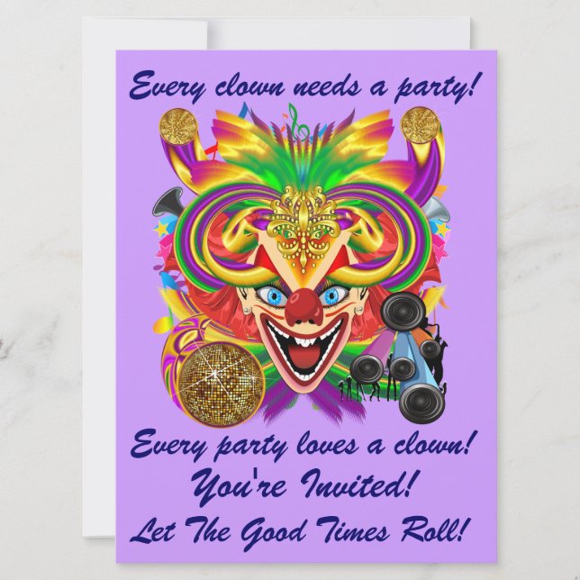 Mardi Gras-Karneval, bitte Andenken Einladung (Vorderseite)