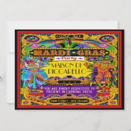 Mardi Gras Karneval Einladung