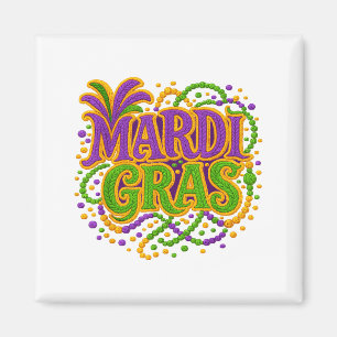 Mardi Gras Karneval Fett Dienstag Latch Hook Garn Magnet