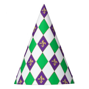 Mardi Gras Karneval Harlequin Lilie Diamond Partyhütchen