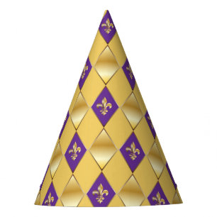 Mardi Gras Karneval Harlequin Lilie Diamond Partyhütchen