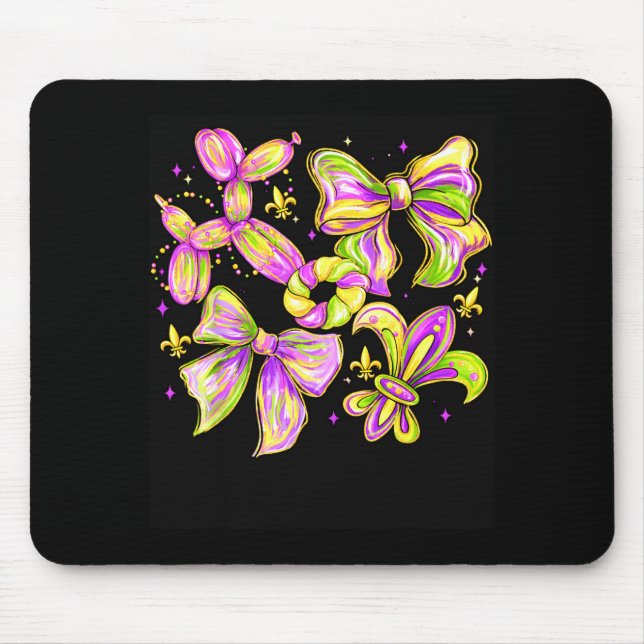 Mardi Gras Karneval Kokette Bogen King Cake Fleur  Mousepad (Vorne)