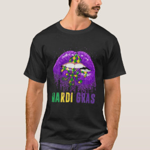 Mardi Gras Karneval Kostüm Lila T-Shirt