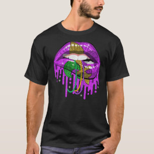 Mardi Gras Karneval Kostüme Lila & Gold Fleur de T-Shirt