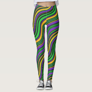 Mardi Gras Karneval Lila Gold und Green Leggings