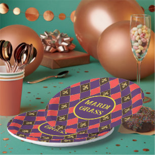 Mardi Gras Karneval Lilie Diamond Decor Pappteller