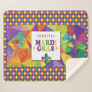 Mardi Gras Karneval Lilie Diamond Decor Sherpadecke