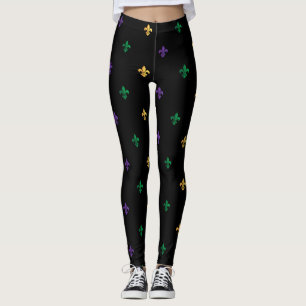 Mardi Gras Karneval Lilie Diamond Harlequin Leggings