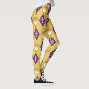 Mardi Gras Karneval Lilie Diamond Harlequin Leggings