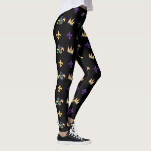 Mardi Gras Karneval Lilie Diamond Harlequin Leggings