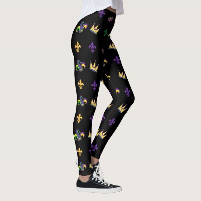 Mardi Gras Karneval Lilie Diamond Harlequin Leggings (Rechts)