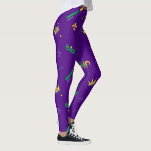 Mardi Gras Karneval Lilie Diamond Harlequin Leggings