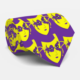Mardi Gras Karneval Maske auf Lila NeckTie Krawatte