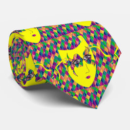 Mardi Gras Karneval Maske Mehrfarbiger Hintergrund Krawatte