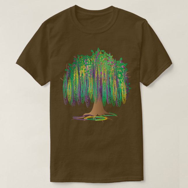 Mardi Gras Karneval Meican Grafische BeadTree Bour T-Shirt (Design vorne)