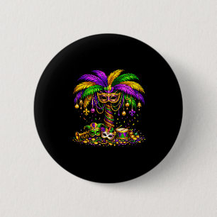 Mardi Gras Karneval Palme Hawaiianische Perlen Mas Button