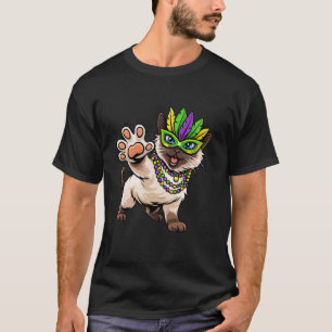 Mardi Gras Katze Auf Maske New Orlean Louisiana Pa T-Shirt