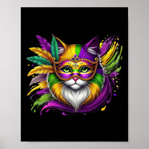 Mardi Gras Katze Maske Kostüme Kleidung Frauen Mäd Poster