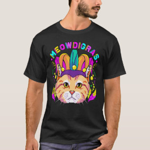 Mardi Gras Katze Meowdigras Kinder Teenager Mädche T-Shirt