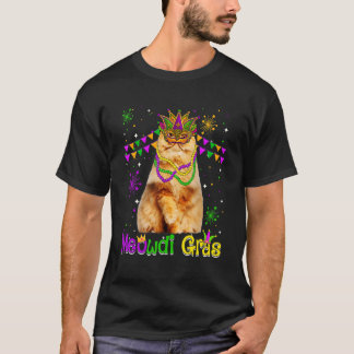 Mardi Gras Katze Niedlich Persische Katze Karneval T-Shirt