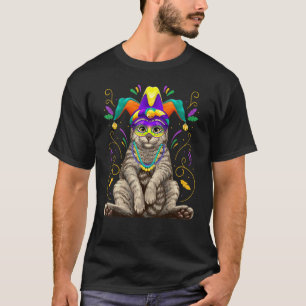 Mardi Gras Katze Nola New Orleans Louisiana Katze T-Shirt