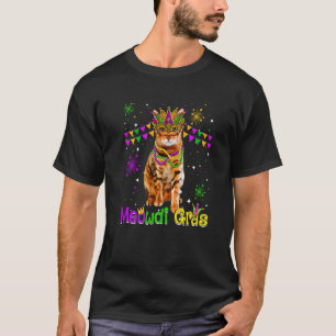 Mardi Gras Katze Süße Bengalkatze Karnevalsmaske T-Shirt