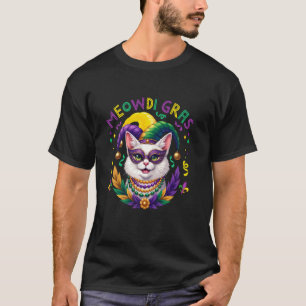 Mardi Gras Katzen-Sound Maskierte Perlen Besitzer  T-Shirt