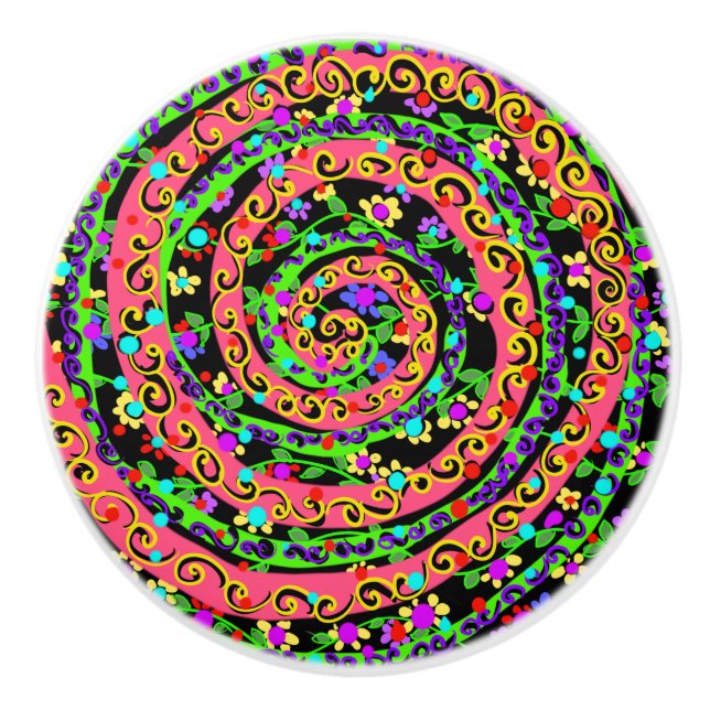 Mardi Gras Keramikknauf (Vorderseite)