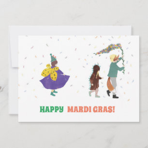 Mardi Gras Kids Karneval Frühlingsillustration Einladung