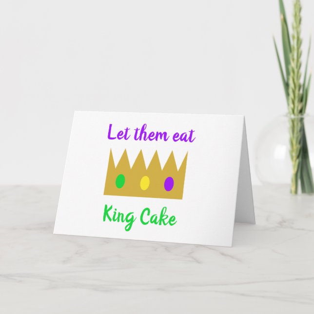 Mardi Gras King Cake Crown Laissez Les Bons Tempel Karte (Vorderseite)
