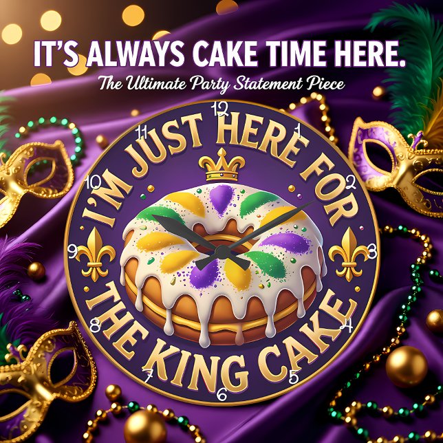Mardi Gras King Cake Feier Große Wanduhr (Von Creator hochgeladen)