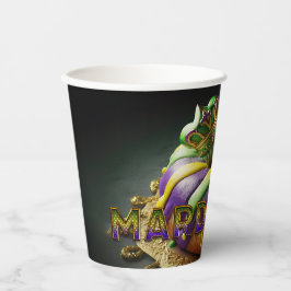 Mardi Gras King Cake mit Krone Pappbecher