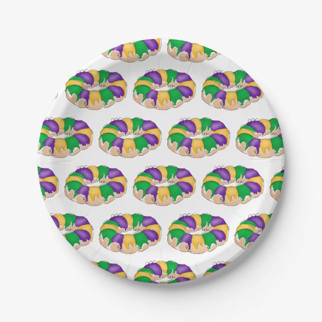 Mardi Gras King Cake Paper Tellers Pappteller (Vorderseite)