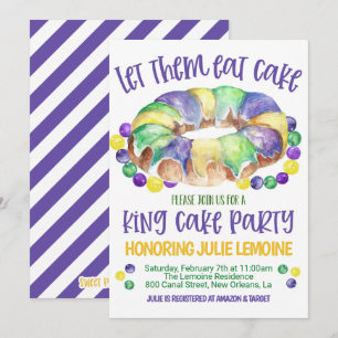 Mardi Gras King Cake Party Einladung
