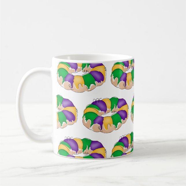 Mardi Gras King Cake Tasse (Links)