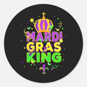 Mardi Gras King Men Carnival Kostümgeschenk Mardi Runder Aufkleber