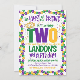 Mardi Gras King zum zweiten Geburtstag Einladung