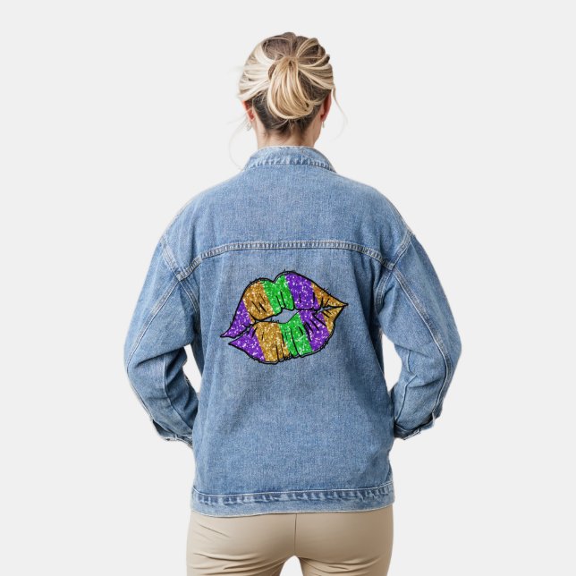 Mardi Gras Kiss Denim Jacket Jeansjacke (Modell)