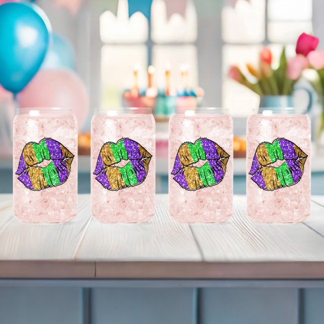 Mardi Gras Kiss Glasses Dosenglas (Insitu (Baby Party))