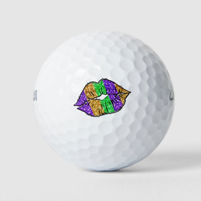 Mardi Gras Kiss Golf Balls Golfball (Vorderseite)